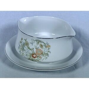 Mikasa Kabuki Gravy Boat w/ Attached Underplate 7 3/8"  Japan